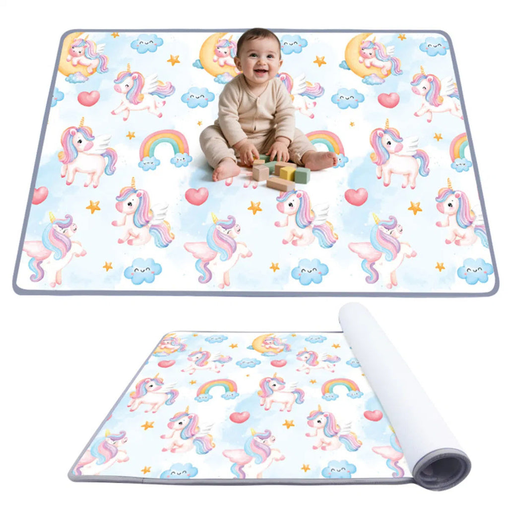 Waterproof Unicorn Print Baby Playpen Foam Mat