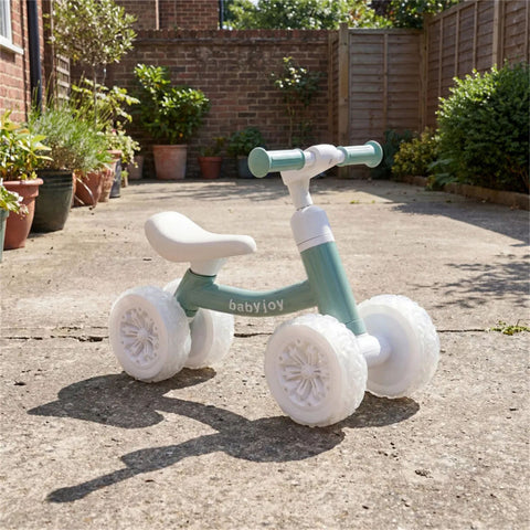 4-Wheel Toddler Balance Bike with Light-Up Wheels