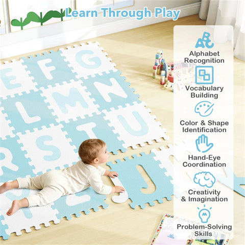 26-Piece Alphabet EVA Foam Interlocking Floor Tiles Play Mat