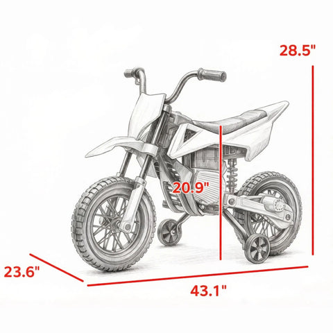 12V Kids Electric Ride On Motorcycle with Training Wheels