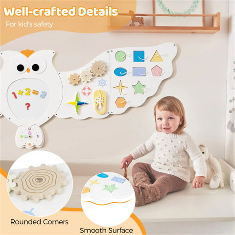 11-in-1 Montessori Owl Activity Wall Busy Board