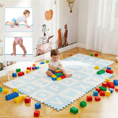 26-Piece Alphabet EVA Foam Interlocking Floor Tiles Play Mat