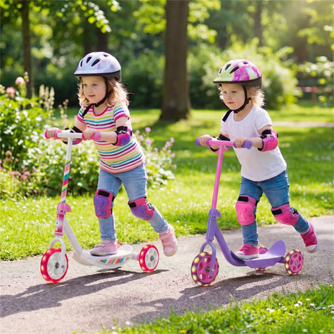 3-Wheel Kids Scooter With LED Light-Up Wheels for Toddlers