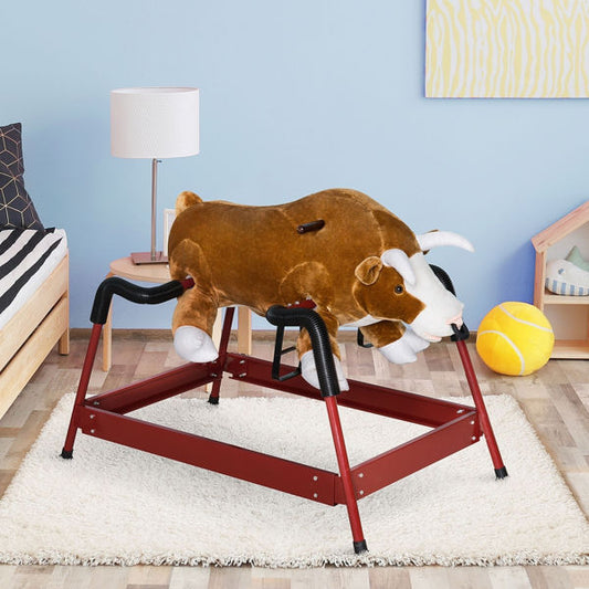 Plush Spring Rocking Bull Toy with Sounds