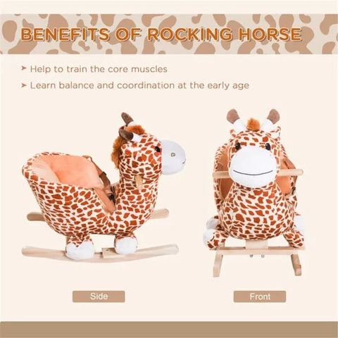Plush Giraffe Baby Rocking Horse with Sound