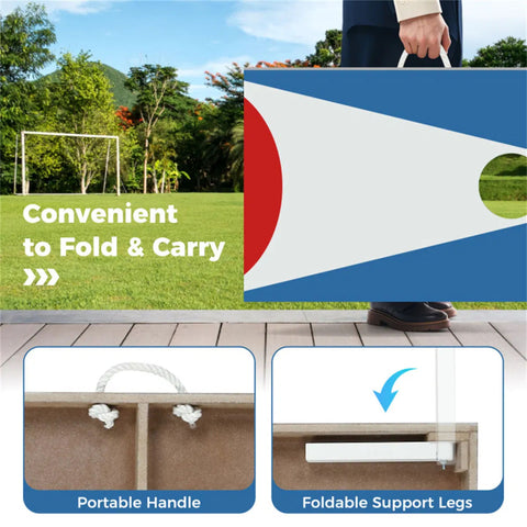 3'x2' Foldable Cornhole Board Set with 8 Bean Bags
