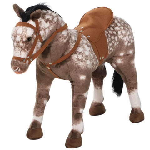 Plush Ride-On Rocking Horse Toy with Realistic Sounds