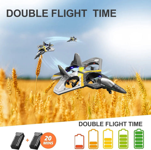 V17 2.4GHz Foam Remote Control Fighter Jet Drone with LED Lights