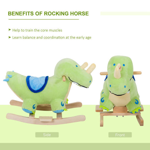 Plush Dinosaur Rocking Toy with Realistic Sounds