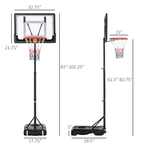 Adjustable Portable Basketball Hoop with Wheels