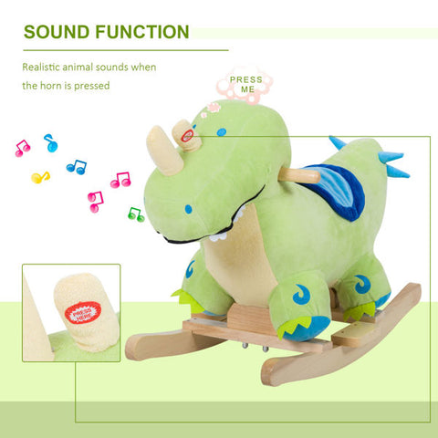 Plush Dinosaur Rocking Toy with Realistic Sounds