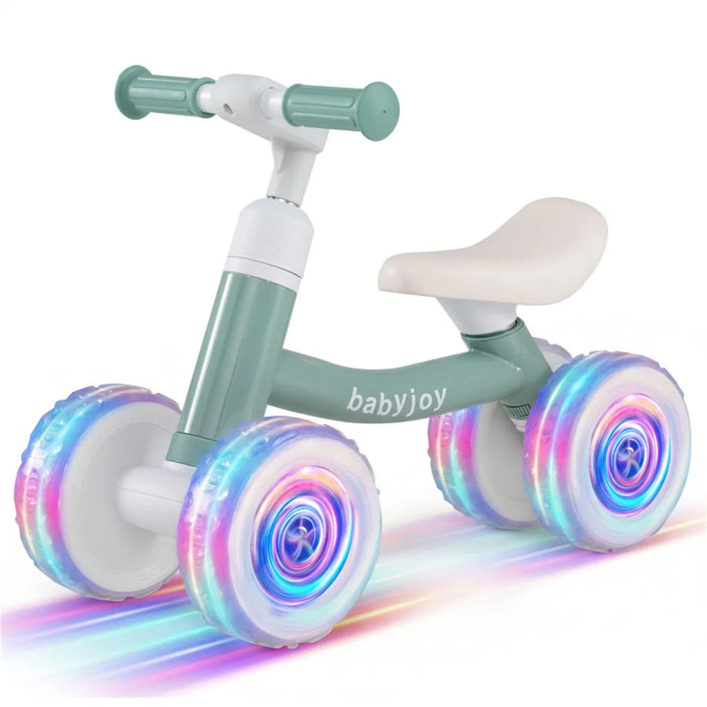 4-Wheel Toddler Balance Bike with Light-Up Wheels