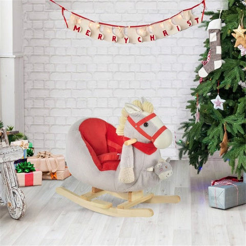 Plush Baby Rocking Horse with Music and Hand Puppet