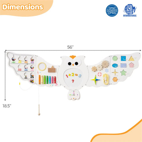 11-in-1 Montessori Owl Activity Wall Busy Board