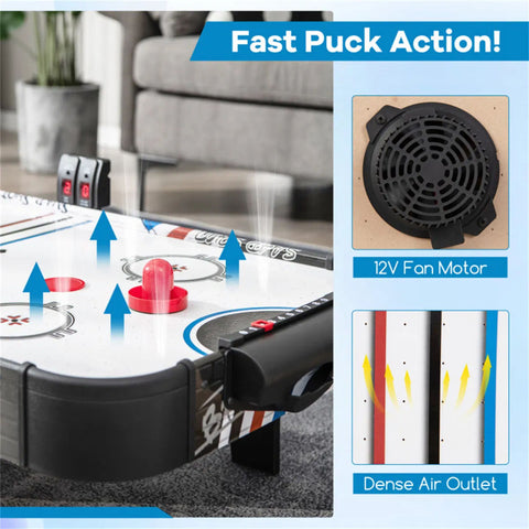 42-Inch Indoor Air Hockey Game Table with LED Scorer