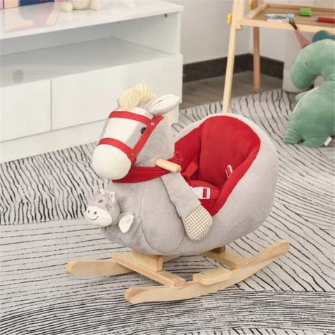 Plush Baby Rocking Horse with Music and Hand Puppet