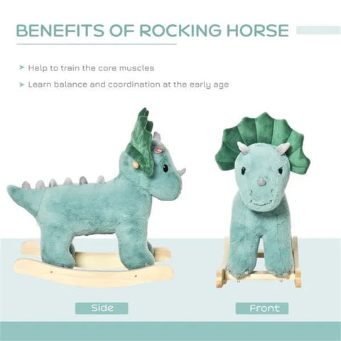 Plush Triceratops Dinosaur Rocking Horse for Toddlers