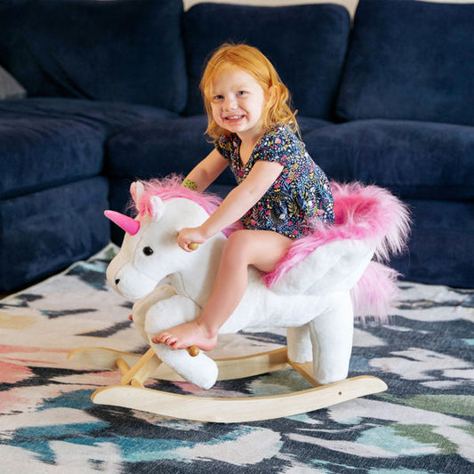 Plush Musical Unicorn Rocking Horse for Toddlers