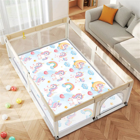 Waterproof Unicorn Print Baby Playpen Foam Mat