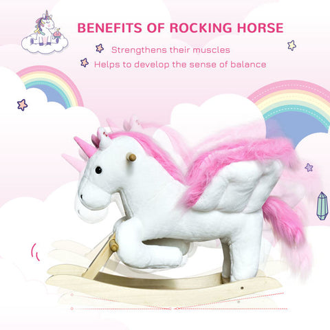 Plush Musical Unicorn Rocking Horse for Toddlers