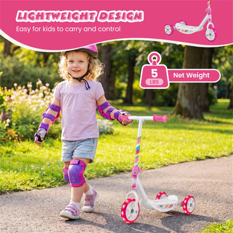 3-Wheel Kids Scooter With LED Light-Up Wheels for Toddlers