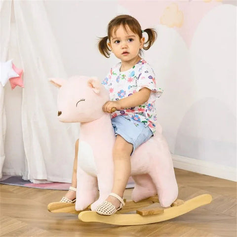 Plush Deer Baby Rocking Horse with Realistic Sounds