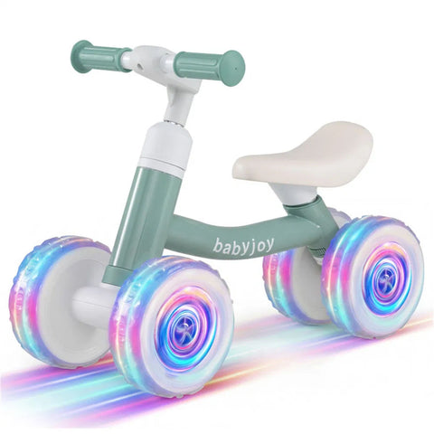 4-Wheel Toddler Balance Bike with Light-Up Wheels