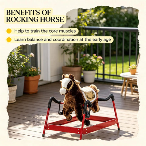 Kids Interactive Spring Rocking Horse with Realistic Sounds