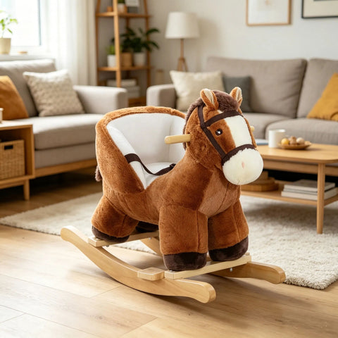 Kids Rocking Horse Ride-on With Wooden Base