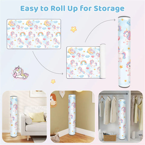 Waterproof Unicorn Print Baby Playpen Foam Mat