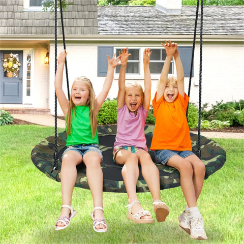 Heavy-Duty Steel Round Tree Swing with Adjustable Height