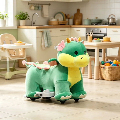 6V Electric Ride-on Toy with Music and Silent PU Wheels