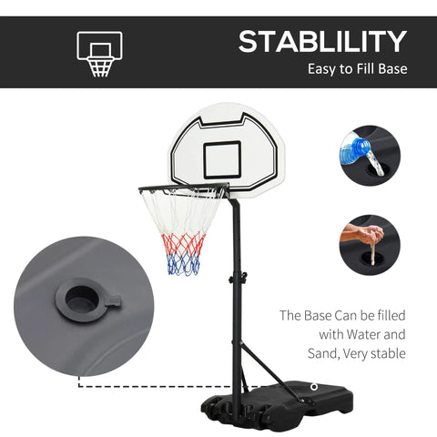 Adjustable Poolside Basketball Hoop with Wheels