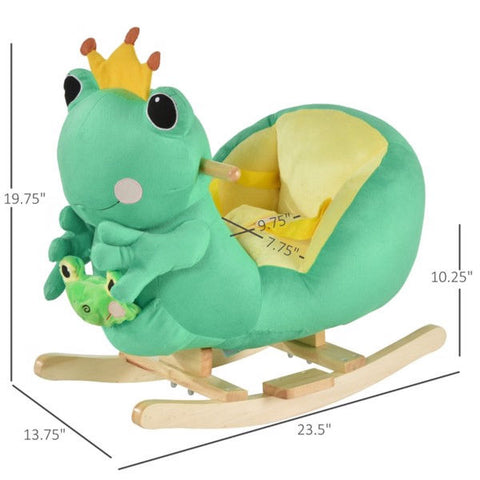Plush Frog Baby Rocking Horse with Music and Puppet