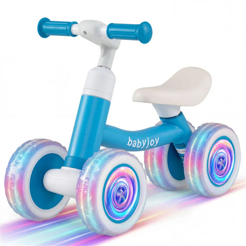 4-Wheel Kids Balance Bike with Light-Up Wheels