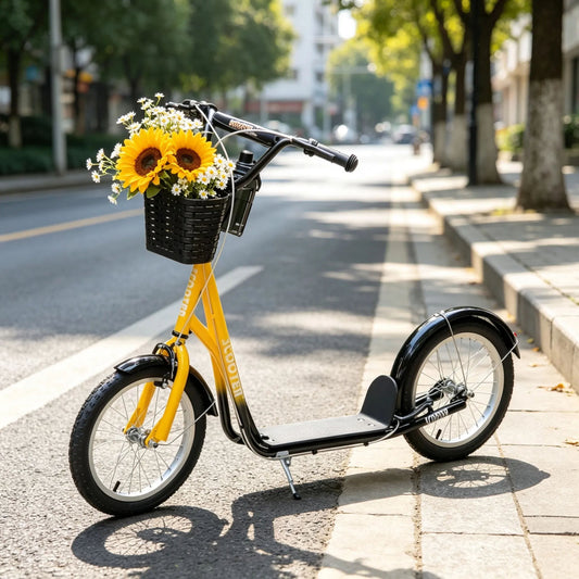 16-Inch Inflatable Youth Kick Scooter With Adjustable Handlebars
