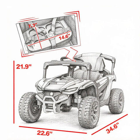 12V Battery-Powered Kids Electric UTV Ride-On Truck