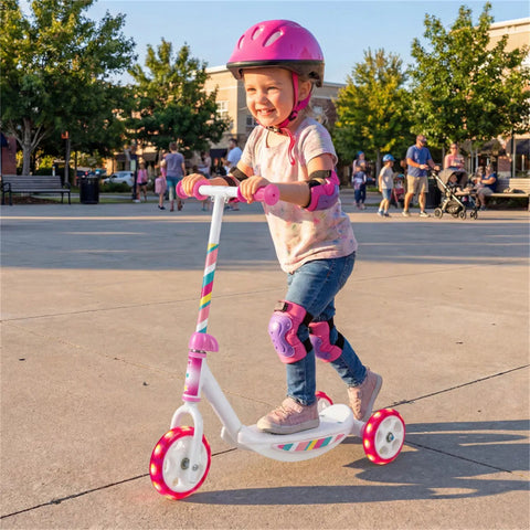 3-Wheel Kids Scooter With LED Light-Up Wheels for Toddlers
