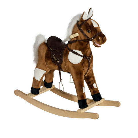 Plush Rocking Horse Toy with Sound and Motion