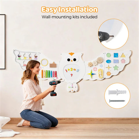 11-in-1 Montessori Owl Activity Wall Busy Board
