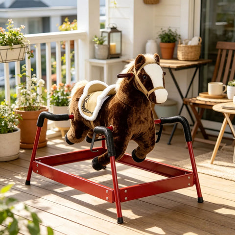 Kids Interactive Spring Rocking Horse with Realistic Sounds