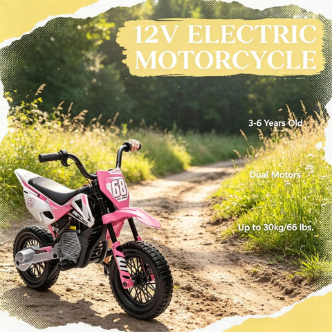 12V Kids Electric Ride On Motorcycle with Training Wheels