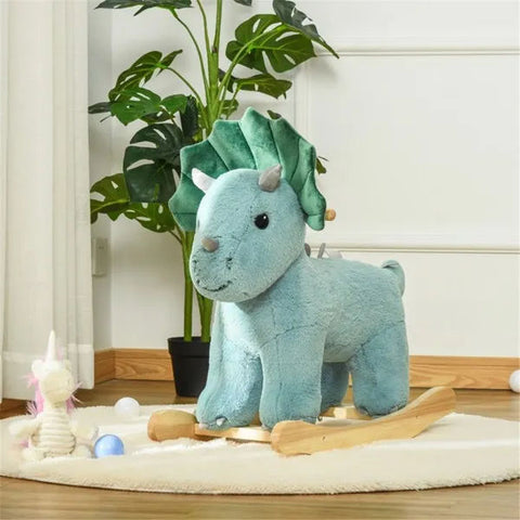 Plush Triceratops Dinosaur Rocking Horse for Toddlers
