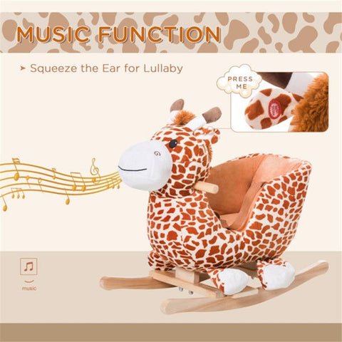 Plush Giraffe Baby Rocking Horse with Sound