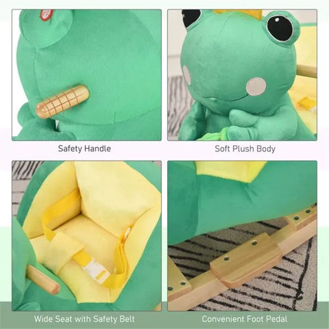 Plush Frog Baby Rocking Horse with Music and Puppet
