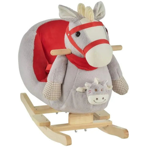 Plush Baby Rocking Horse with Music and Hand Puppet