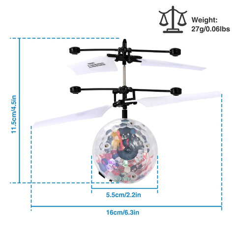 Infrared Induction RC Flying Ball Drone Toy with LED Lights
