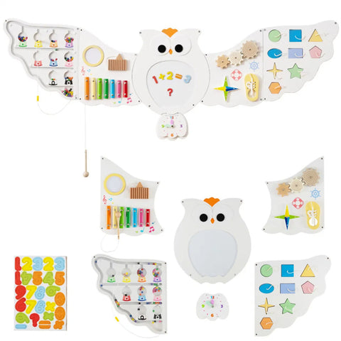 11-in-1 Montessori Owl Activity Wall Busy Board