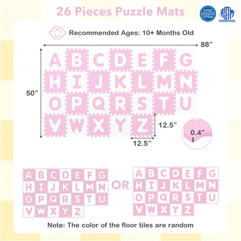 26-Piece Alphabet EVA Foam Play Mat Set
