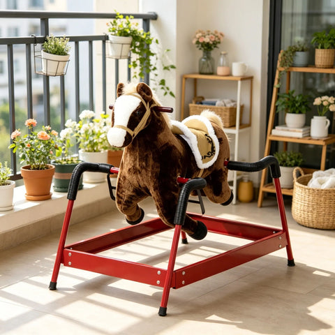 Kids Interactive Spring Rocking Horse with Realistic Sounds